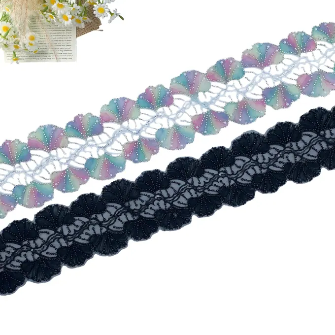 Double-edge floral trim · MET-1014 — product view