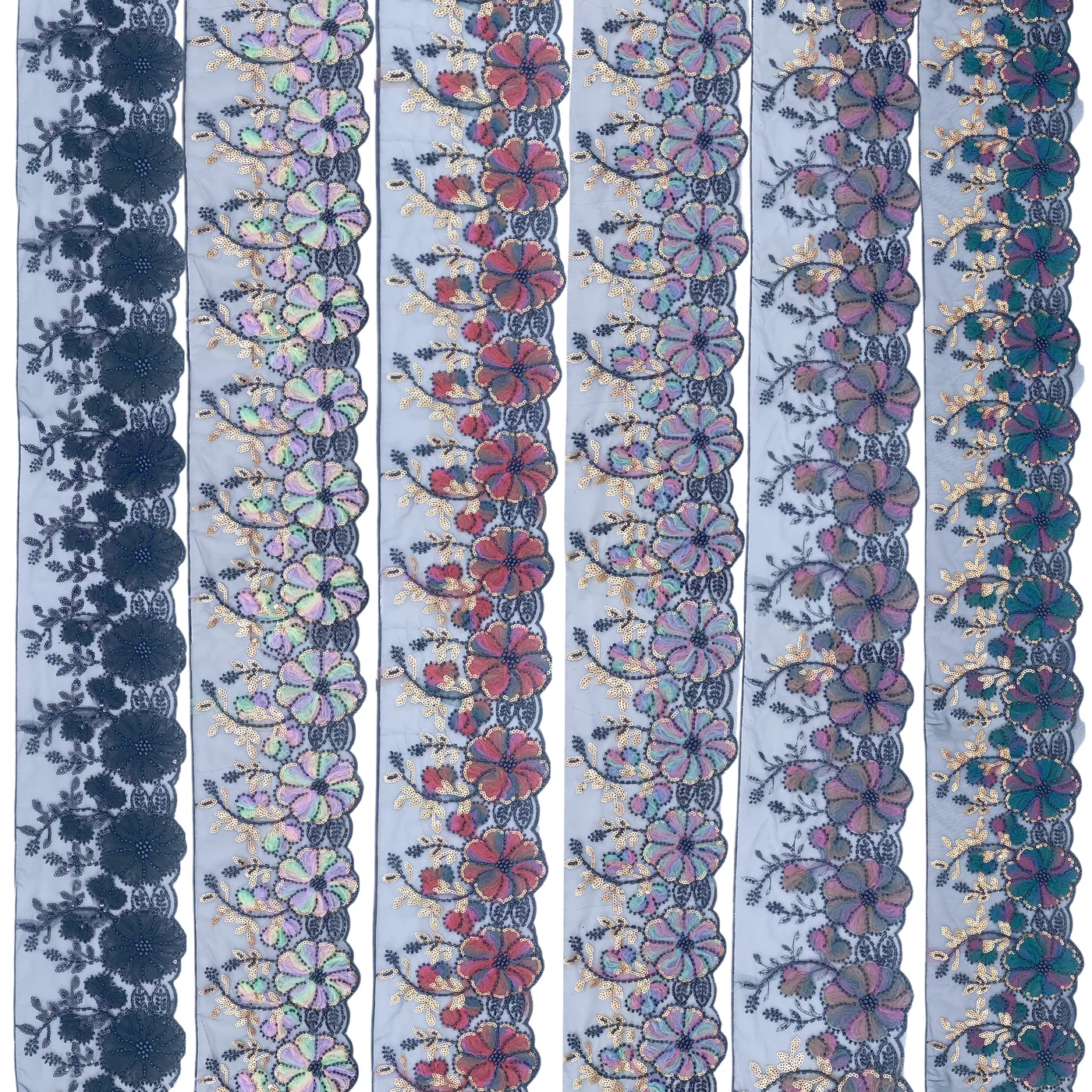 Round floral embroidered trim · MET-1016 — product view