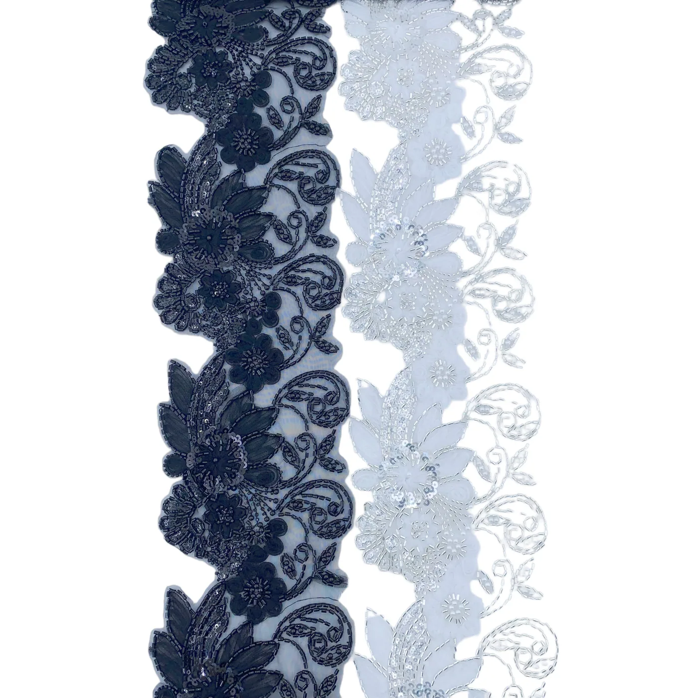 Floral scroll beaded trim · MET-1019 — product view