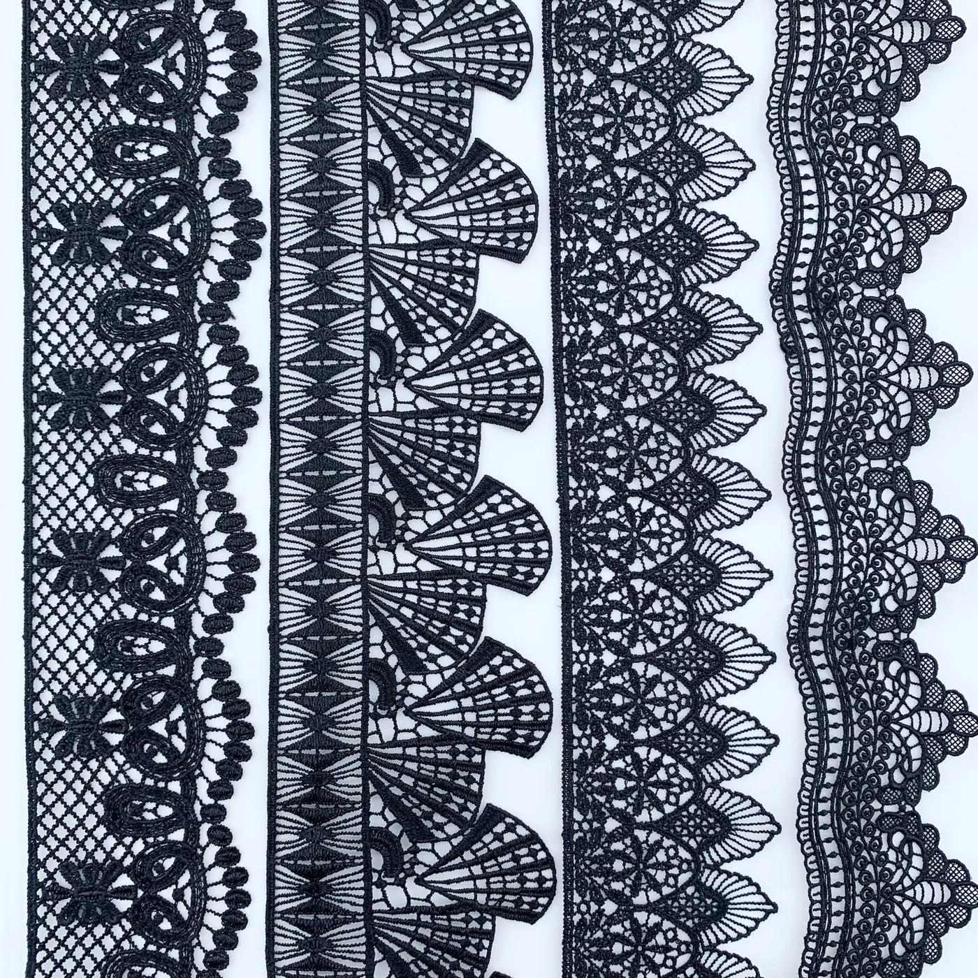 Black fan motif lace collection · MET-3011 — product view