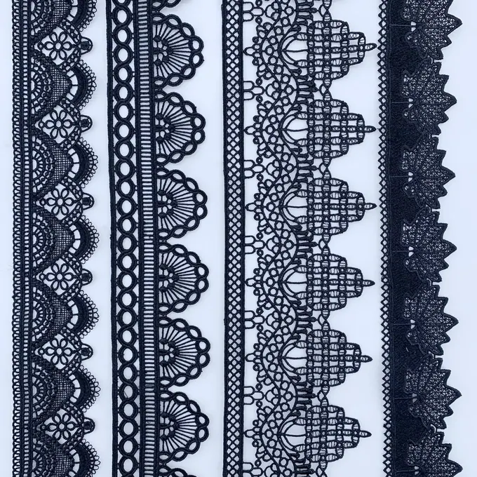 Black ornamental lace collection · MET-3013 — product view