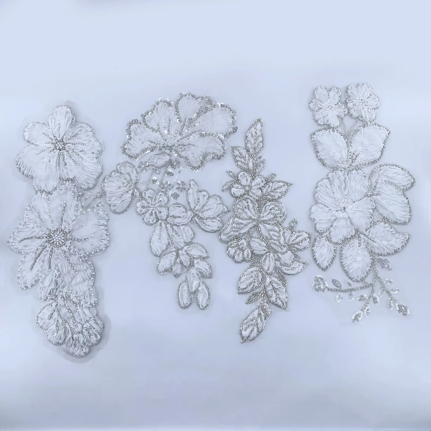 White floral vine appliqués · MET-4006 — product view
