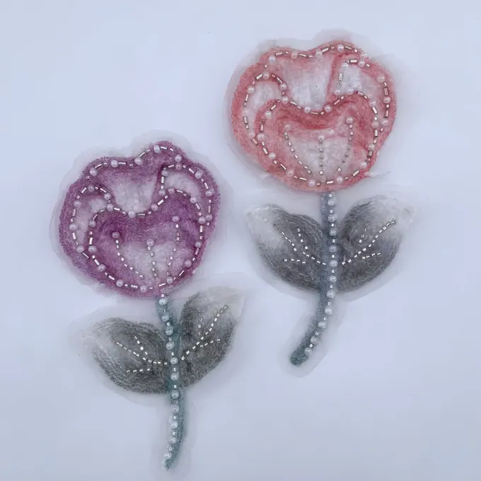 郁金香花枝珠绣贴花 · MET-4060——产品展示