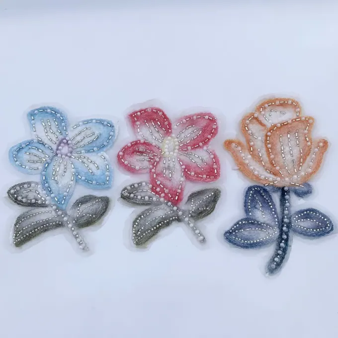 玫瑰花茎珠绣贴花 · MET-4061——产品展示