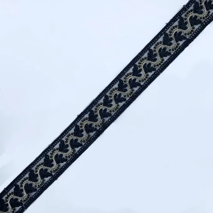Black and gold beaded trim · MET-6028 — product view