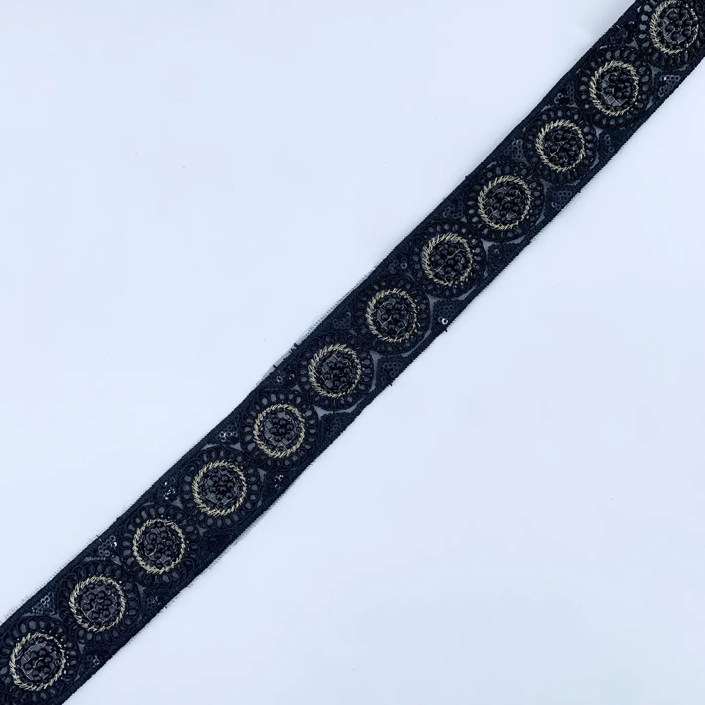 Black and gold beaded trim · MET-6029 — product view