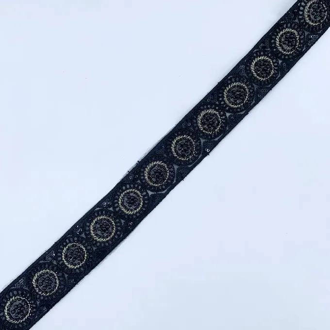 Black and gold beaded trim · MET-6029 — product view