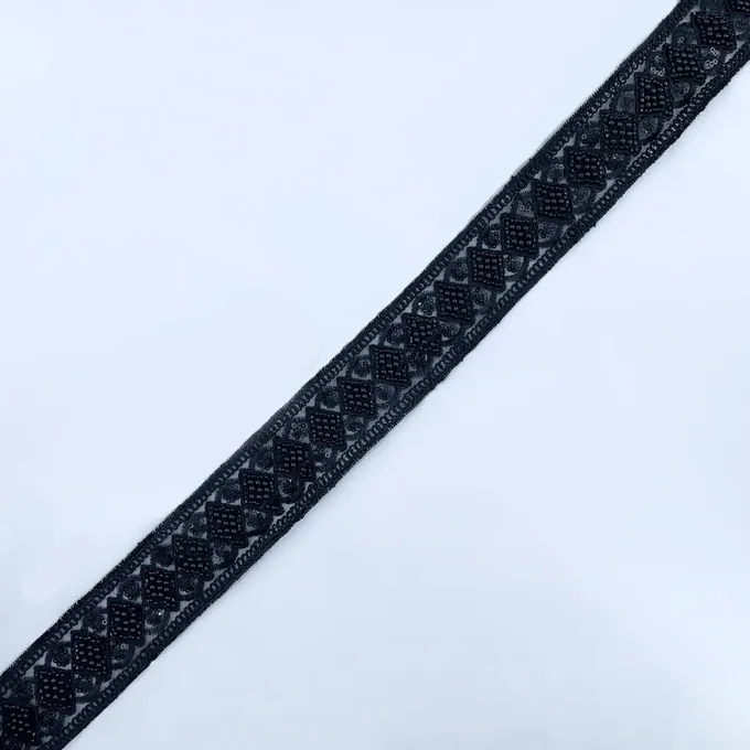 Black beaded trim · MET-6039 — product view