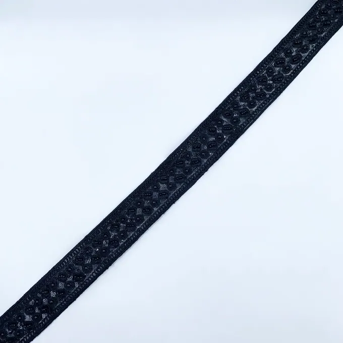 Black beaded trim · MET-6040 — product view