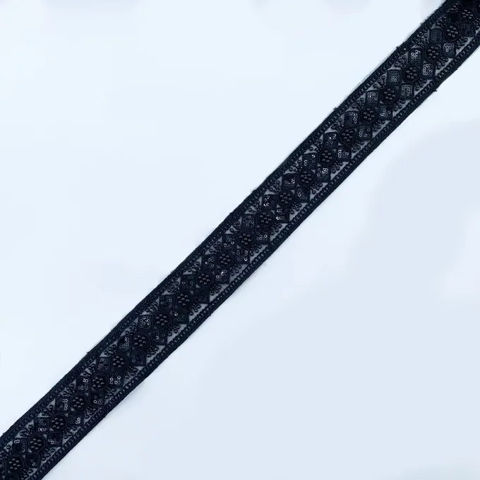 Black beaded trim · MET-6041 — product view