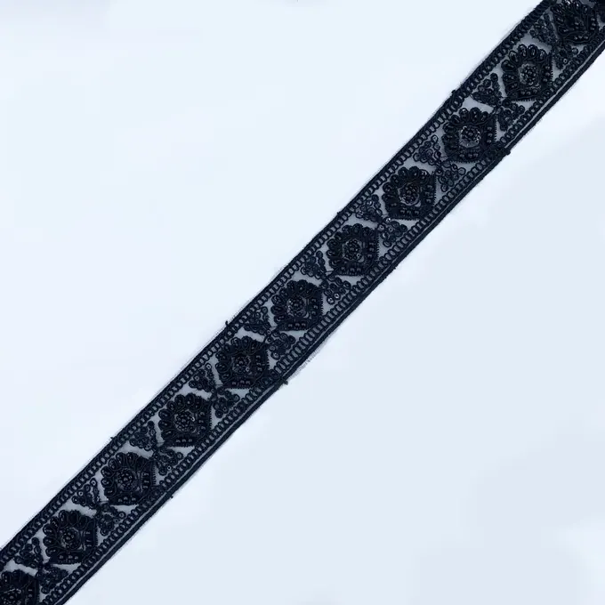 Black beaded trim · MET-6042 — product view