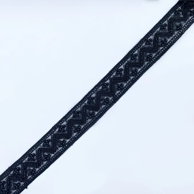 Black beaded trim · MET-6045 — product view