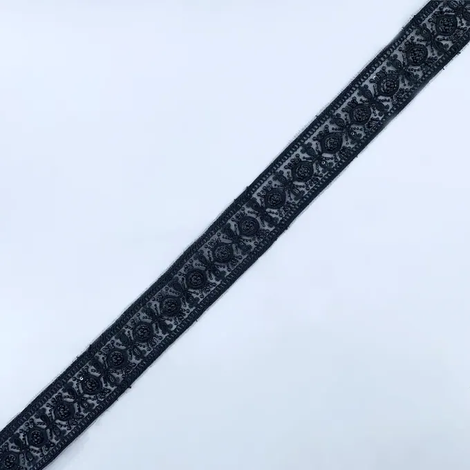 Black beaded trim · MET-6047 — product view