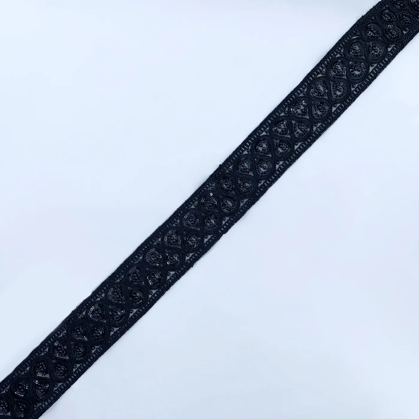 Black beaded trim · MET-6048 — product view