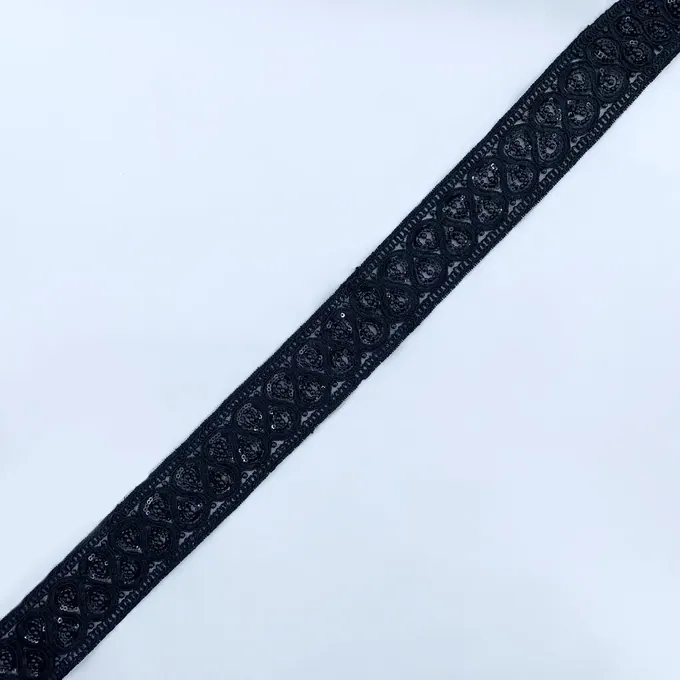 Black beaded trim · MET-6048 — product view