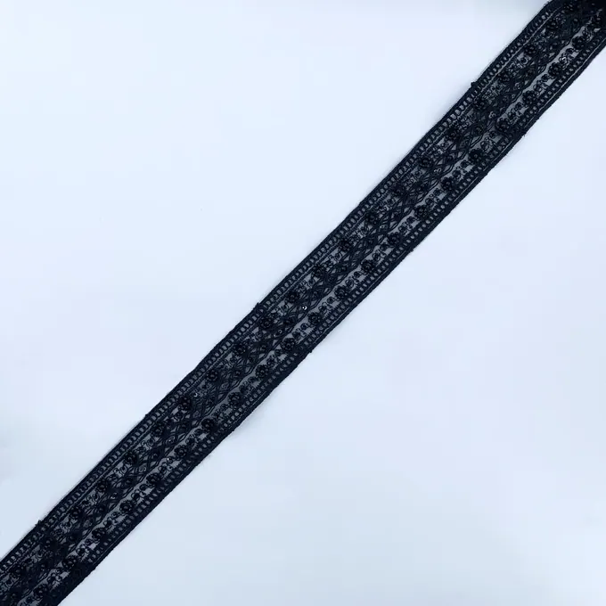 Black beaded trim · MET-6050 — product view