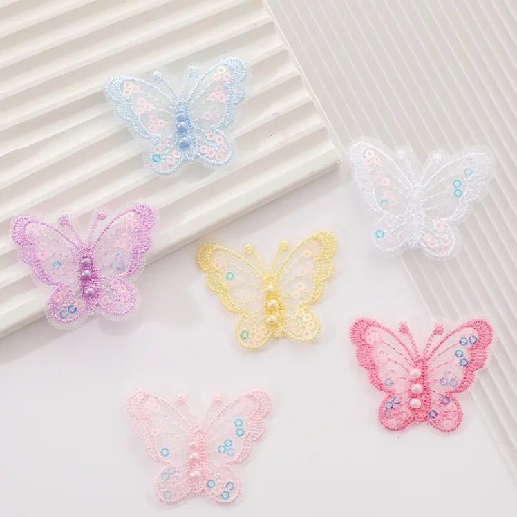 Single-layer embroidered butterfly appliqué · MET-8021 — product view