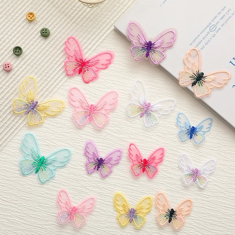 Single-layer embroidered butterfly appliqué · MET-8033 — product view