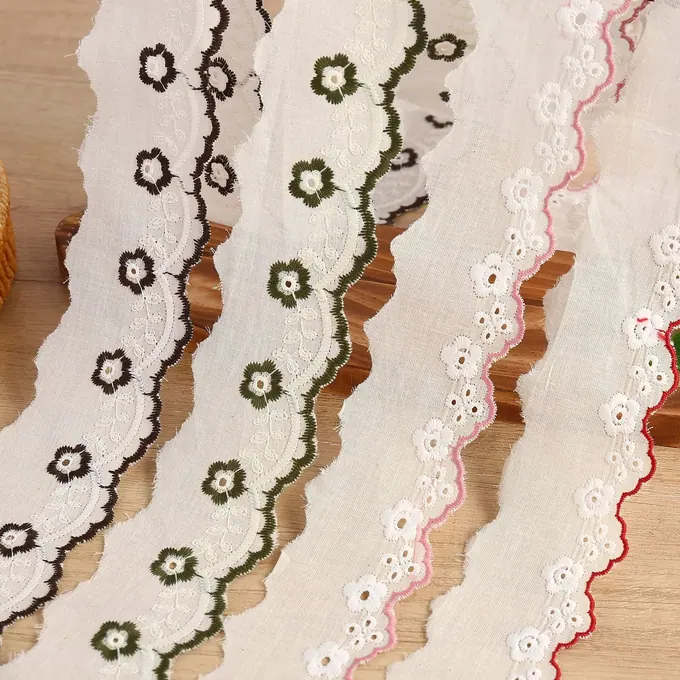 Scalloped embroidered lace trim · MET-8042 — product view