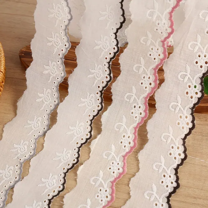 Scalloped embroidered lace trim · MET-8043 — product view