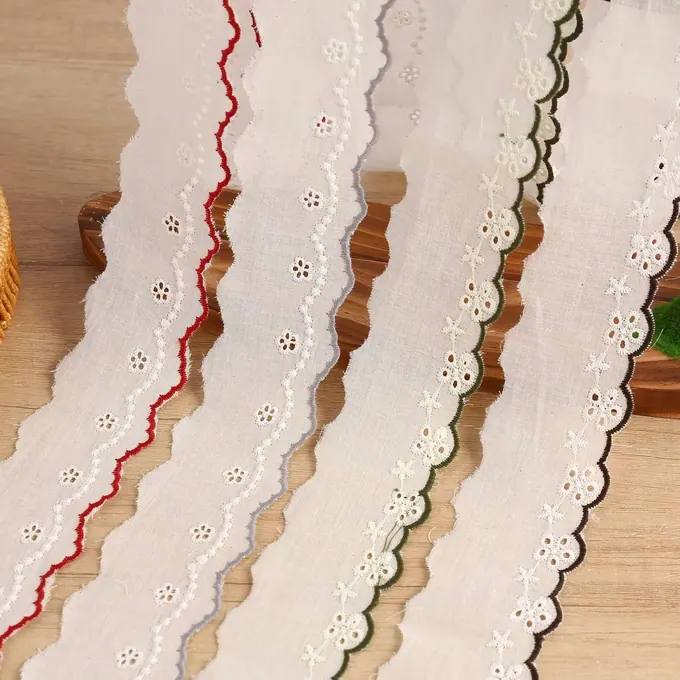 Scalloped embroidered lace trim · MET-8044 — product view