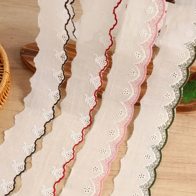 Scalloped embroidered lace trim · MET-8045 — product view