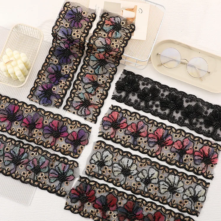Floral embroidered trim · MET-8061 — product view