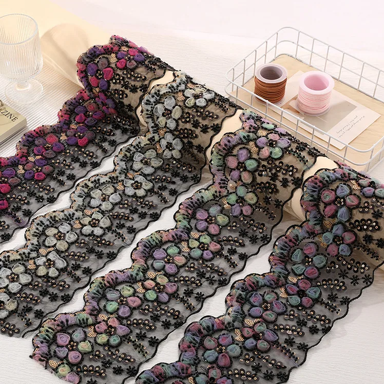 Floral embroidered trim · MET-8068 — product view