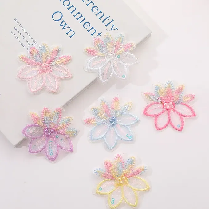 Single-layer decorative embroidered appliqué · MET-8073 — product view